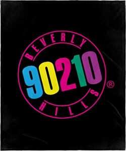 intimo beverly hills 90210 logo super soft and cuddly plush fleece throw blanket 50" x 60" (127cm x152cm)