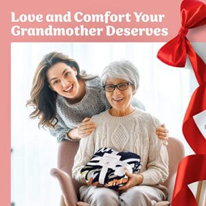 Mothers Day Gifts for Grandma, Gifts for Grandma Blanket, Grandma Gifts from Grandkids, Best Grandma Gifts, Grandma Birthday Gifts from Grandchildren, Throw Blanket 65”x50” (Flowers)