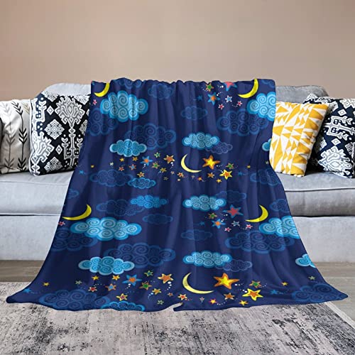 Night Sky Background Throw Blanket for Couch Bed Flannel Lap Blanket Lightweight Cozy Plush Blanket for All Seasons 40"x60"