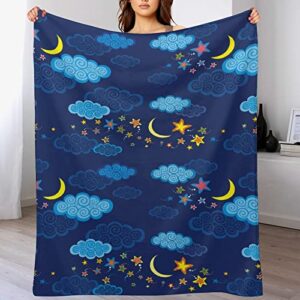 Night Sky Background Throw Blanket for Couch Bed Flannel Lap Blanket Lightweight Cozy Plush Blanket for All Seasons 40"x60"