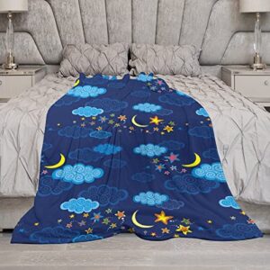 Night Sky Background Throw Blanket for Couch Bed Flannel Lap Blanket Lightweight Cozy Plush Blanket for All Seasons 40"x60"