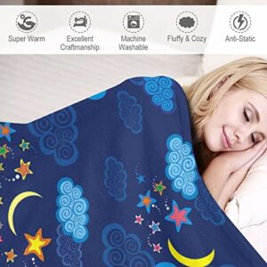 Night Sky Background Throw Blanket for Couch Bed Flannel Lap Blanket Lightweight Cozy Plush Blanket for All Seasons 40"x60"