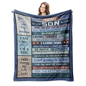 Son Valentines Day Gifts from Mom and Dad - Graduation Gifts Birthday Gifts for Son - To My Son - Son Gifts from Mother for His Birthday - Best Gift Ideas for Son - Throw Blankets for Bed Sofa 60"X50"