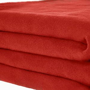 Dreamscene Large Warm Polar Fleece Throw Over Soft Blanket Luxury Plain Sofa Bed (Medium - 50" x 60", Red)