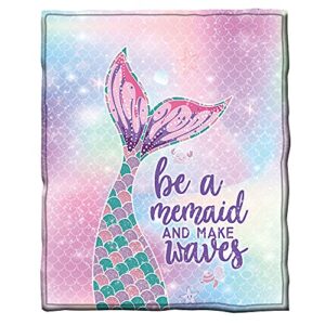 chrihome mermaid blanket soft flannel blanket cute mermaid tail scales plush throw blanket for sofa couch bed cozy bedspread home decor blankets (mermaid tail-1, 60'' x 50'')