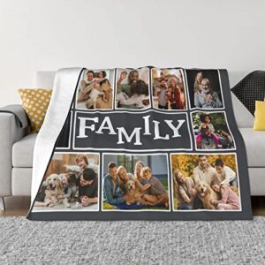 mothers day custom blankets with family photos personalized picture throw blankets customized family blanket with photo blanket birthday gifts for family mom mother grandma nana dad adult kid 50x60
