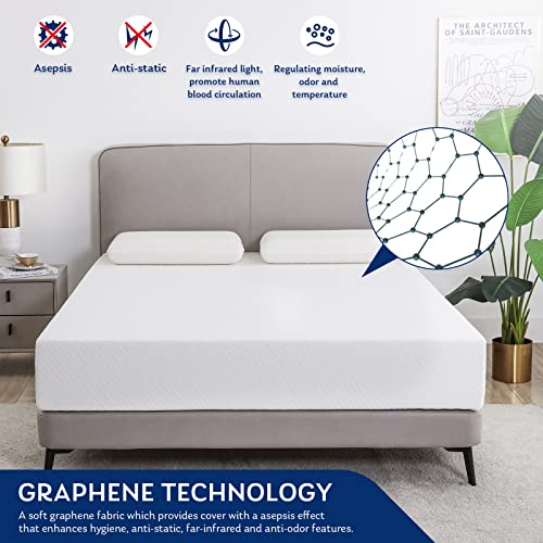 Queen Size Mattress in a Box, 10 inch Bed Mattresses, Cooling Gel Green Tea Memory Foam, Medium Firm