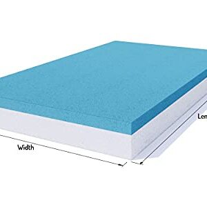 FoamyFoam Mattress Replacement/Bunk 4”x 28" x 72” Cooling Gel Memory Foam, Medium Firm Support, Pressure Relief, RV Travel Camper Trailer Truck, Cover Not Included, Made in USA