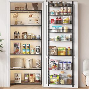 covaodq 8-tier pantry door organization and storage over the door pantry organizer metal hanging kitchen spice rack can organizer