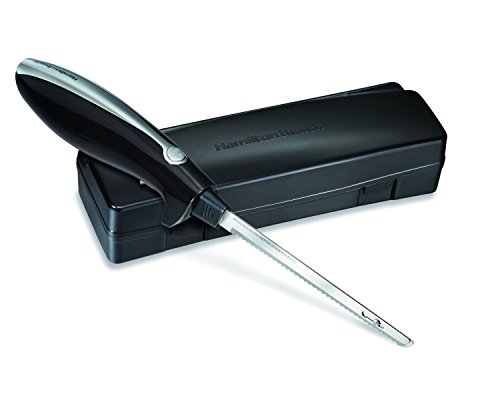 Hamilton Beach Electric Knife for Carving Meats, Poultry, Bread, Crafting Foam and More, Storage Case and Serving Fork Included, Black