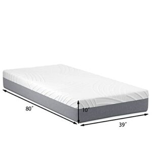 KOMFOTT 10 Inch Adjustable Bed Mattress Twin XL, 3D Transformable Cutting Mattress with Cool Gel Infused Memory Foam & Bamboo Charcoal Memory Foam, Mattress in a Box with CertiPUR-US Certified