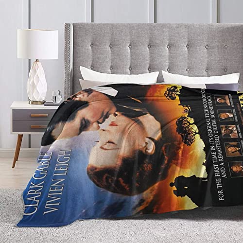 XUKE Gone with The Wind Multifunctional Blanket Ultra-Soft Micro Fleece Blanket, Super Soft, Warm, Cozy, Plush, Fuzzy,for Couch, Sofa, Living Room Or Bed Suite for All Season (80*60inch)