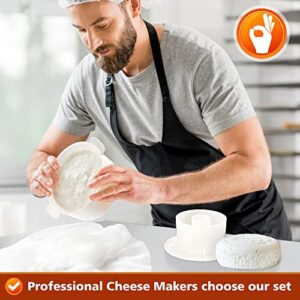 Grand Way Cheese Mold with a Follower and Cheesecloth – Cheese Making Kit – Cheesemaking Supplies – Cheese Set for Press – Reusable Cheesecloth – 100% Cotton Cloth for Straining – Paneer Maker