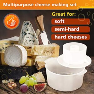 Grand Way Cheese Mold with a Follower and Cheesecloth – Cheese Making Kit – Cheesemaking Supplies – Cheese Set for Press – Reusable Cheesecloth – 100% Cotton Cloth for Straining – Paneer Maker