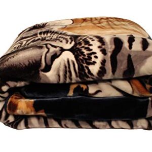 White Tiger Blanket I Korean style Mink Ultra Silky Soft Reversible Bed comforter bedspread bedding Cobias I Heavy thick weight I Perfect for Winter and Warm for all season throw(Queen, 71 Tiger Blue)