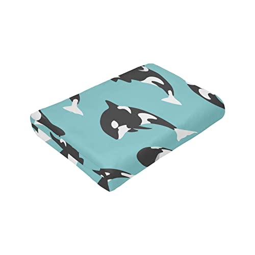 Killer Whale Orca Soft Cozy Luxury Bed Blanket Microfiber Fleece Blanket All Season Lightweight Throw for The Bed… (S)