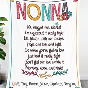 Personalized Nonna Gifts Blanket, Customized Gifts for Nonna, Throw Blanket Nonna Birthday Gifts , Fleece Blanket, Nonna Blanket Throw, Nonna Gifts from Grandkids, Nonna Gifts for Grandma.