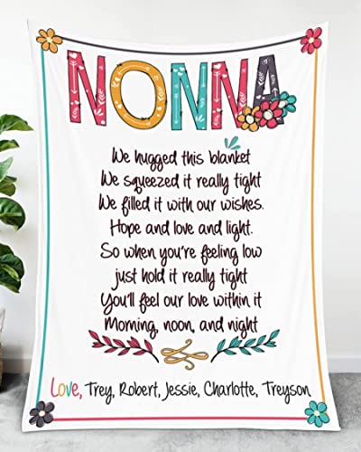 Personalized Nonna Gifts Blanket, Customized Gifts for Nonna, Throw Blanket Nonna Birthday Gifts , Fleece Blanket, Nonna Blanket Throw, Nonna Gifts from Grandkids, Nonna Gifts for Grandma.