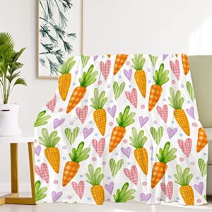 easter blanket cute carrots blanket soft cozy warm lightweight plush fleece throw blanket bed quilts easter gifts for women men couch sofa travel 60"x80" l for adults