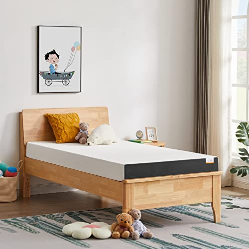 OUUI Twin Mattress, 6 Inch Cooling Gel Memory Foam Mattress in a Box for Kids with Breathable Cover Medium Firm Twin Bed Mattress for Bunk Bed, Trundle Bed, Pressure Relief, CertiPUR-US Certified