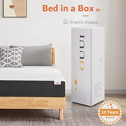 OUUI Twin Mattress, 6 Inch Cooling Gel Memory Foam Mattress in a Box for Kids with Breathable Cover Medium Firm Twin Bed Mattress for Bunk Bed, Trundle Bed, Pressure Relief, CertiPUR-US Certified