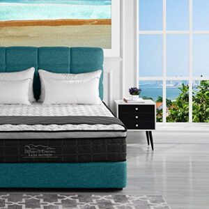 swiss ortho sleep, 12" inch memory foam and innerspring hybrid medium-firm plush mattress/bed-in-a-box/pressure relieving bliss, full, white
