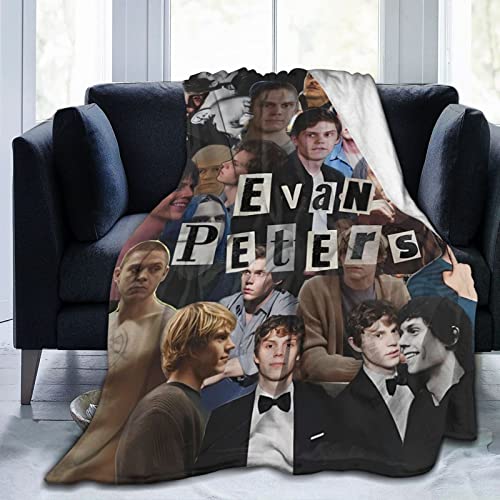 MEROHORO Evan Peters Collage Blanket (3 Sizes), Warm, Lightweight & Cozy, Super Soft & Comfy Flannel Blanket, Fleece Blanket, Microfiber Anti-Pilling Plush Blanket for Couch, Bed, Sofa, 60"x50"