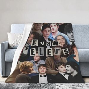 MEROHORO Evan Peters Collage Blanket (3 Sizes), Warm, Lightweight & Cozy, Super Soft & Comfy Flannel Blanket, Fleece Blanket, Microfiber Anti-Pilling Plush Blanket for Couch, Bed, Sofa, 60"x50"