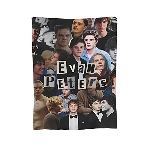 MEROHORO Evan Peters Collage Blanket (3 Sizes), Warm, Lightweight & Cozy, Super Soft & Comfy Flannel Blanket, Fleece Blanket, Microfiber Anti-Pilling Plush Blanket for Couch, Bed, Sofa, 60"x50"