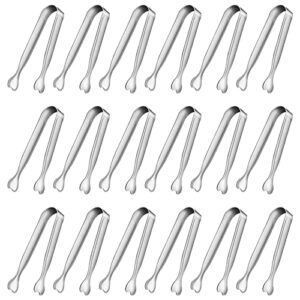 mini serving tongs, anytrp 18-packs stainless steel sugar tongs, 4.3inch ice tongs kitchen tongs appetizers tongs for coffee bar, tea party, desserts party, sugar and ice bucket