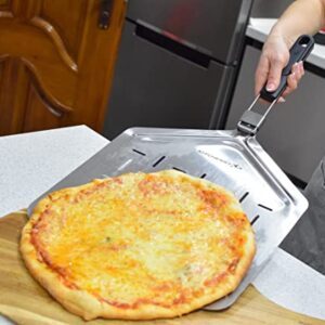 KitchenStar Pizza Cutter Rocker 16 inch + Pizza Paddle with Folding Handle (13 x 16.5") - Pizza Making Set Bundle