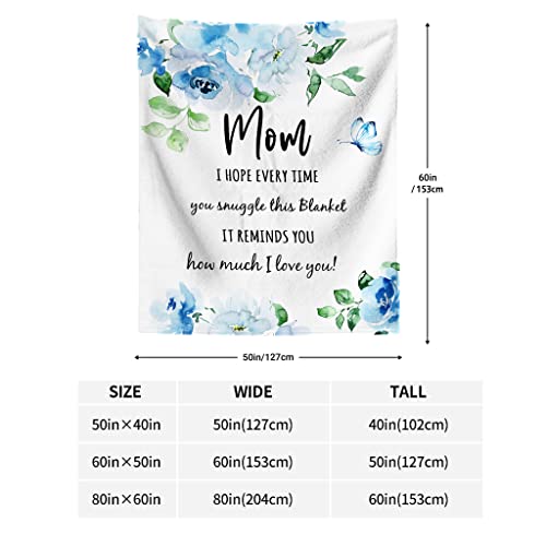 Julazy Gifts for Mom, Mom Gifts Throw Blanket 60" x 50", Birthday Gifts for Mom from Daughter, Mom, Best Mom Ever Gifts Blankets, Best Mother Gift Ideas from Daughter Son