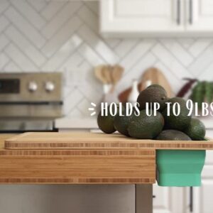 TidyBoard Meal Prep System - Bamboo Cutting Board - The Quick & Easy Meal Prep Solution, Teal