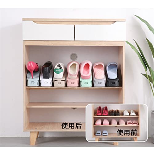 KNFUT Shoe Slots, 1Pcs Adjustable Shoe Rack Organizer Shoes Footwear Storage Stand Support Space Saving Cabinet Closet Holder Modern Bracket (Color : Pink)