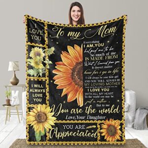 ufooro mother day birthday gifts for mom- gifts for mom throw blanket,mom gifts,gifts for mom from daughter,mom gifts from daughter sunflower warm blanket…