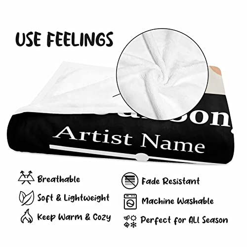 Jaydouble Personalized Blanket with Spotify Music Code Custom Picture Throw Blankets for Couples Lover Friends Birthday Wedding