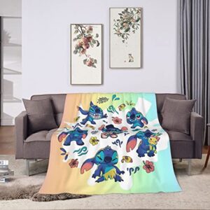 Ultra Soft Flannel Blanket Cartoon Throw Blanket for Sofa Bed Room,Suitable for All Seasons (50"x40")