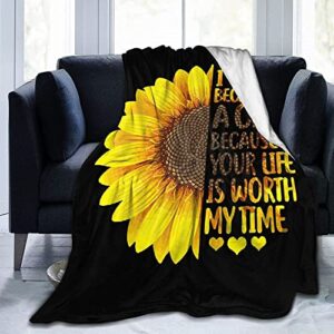 I Became A CNA Because Your Life is Worth Bed Blankets Soft Throw Blanket for Women Men Kid Lightweight Fleece Blanket for Couch