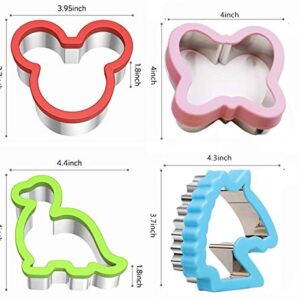 Sandwich Cutter Set Fruit Cutters Bread Cutout Shapes for Kids Lunch Butterfly Dinosaur Unicorn Mousehead Food Shaped Cookie Cutters 13 Pack for Baking and Food Tools Accessories