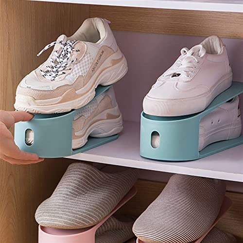 KNFUT Shoe Slots, 1pc Durable Adjustable Shoe Organizer Footwear Support Slot Space Saving Cabinet Closet Stand Shoes Storage Rack Shoebox (Color : White Color)