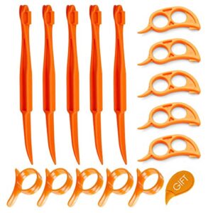 orange citrus peelers, cosmer set of 15 plastic easy slicer cutter peeler remover opener kitchen accessories knife cooking tool kitchen gadget