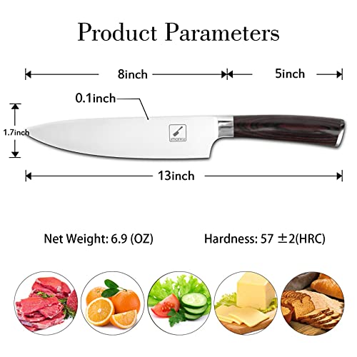 imarku Japanese Chef Knife & Bread Knife, Pro Kitchen Knife 8 Inch Chef's Knives, 10 Inch High Carbon Stainless Steel Professional Grade Bread Slicing Knife