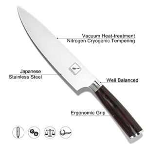 imarku Japanese Chef Knife & Bread Knife, Pro Kitchen Knife 8 Inch Chef's Knives, 10 Inch High Carbon Stainless Steel Professional Grade Bread Slicing Knife