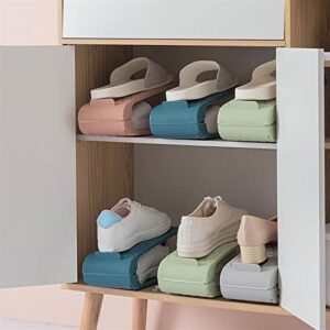 KNFUT Shoe Slots, Shoe Storage Rack Stackable Wear Resistant Organizer Multifunctional Shoe Holder Shelf Shoe Rack for Dorm (Color : Pink M)