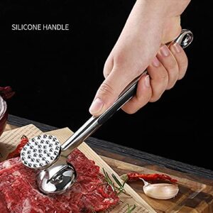 AOWOTO Meat Tenderizer Hammer Mallet Tool Pounder For Tenderizing Steak Beef And Poultry. With Rubber Comfort Grip Handle.Dishwasher Easy