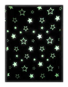 the nifty nook | glow in the dark throw blanket | glowing starry print | luxuriously soft 100% polyester fleece | novelty gift for adults and children | 54 inches x 61 inches | grey