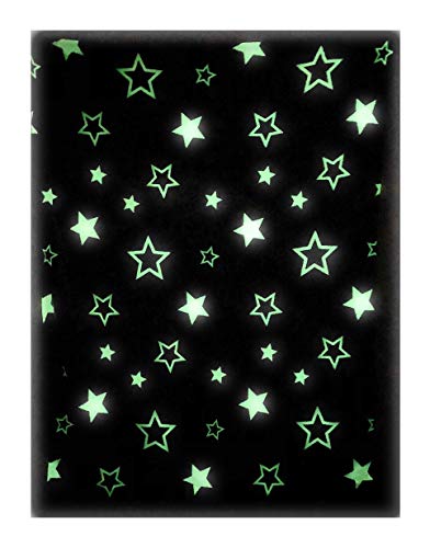 THE NIFTY NOOK | Glow in The Dark Throw Blanket | Glowing Starry Print | Luxuriously Soft 100% Polyester Fleece | Novelty Gift for Adults and Children | 54 Inches x 61 Inches | Grey