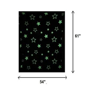 THE NIFTY NOOK | Glow in The Dark Throw Blanket | Glowing Starry Print | Luxuriously Soft 100% Polyester Fleece | Novelty Gift for Adults and Children | 54 Inches x 61 Inches | Grey