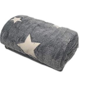 THE NIFTY NOOK | Glow in The Dark Throw Blanket | Glowing Starry Print | Luxuriously Soft 100% Polyester Fleece | Novelty Gift for Adults and Children | 54 Inches x 61 Inches | Grey