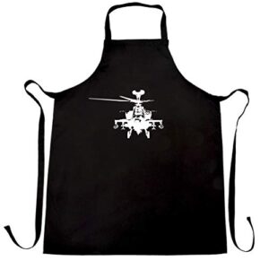 military chef's apron apache attack helicopter ah64 army pilot chopper aircraft black one size